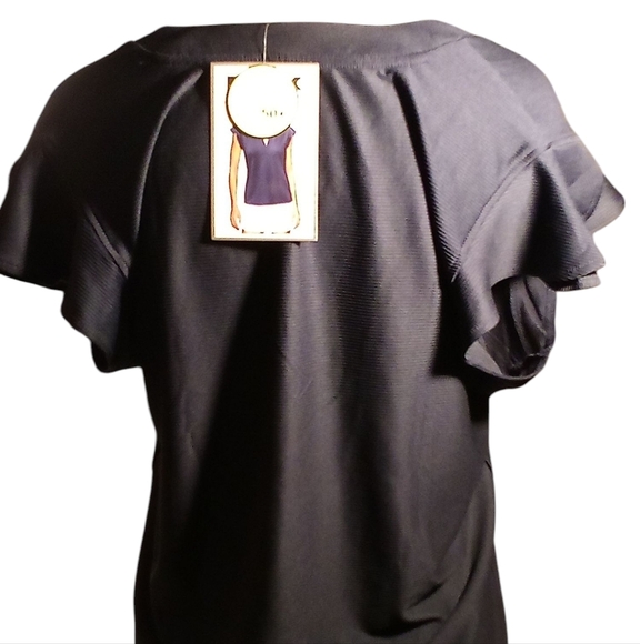 RBX - Flutter Sleeve, Split neck,  UPF 50+, Ribbed Women's Large Navy Blue Top - Picture 8 of 15